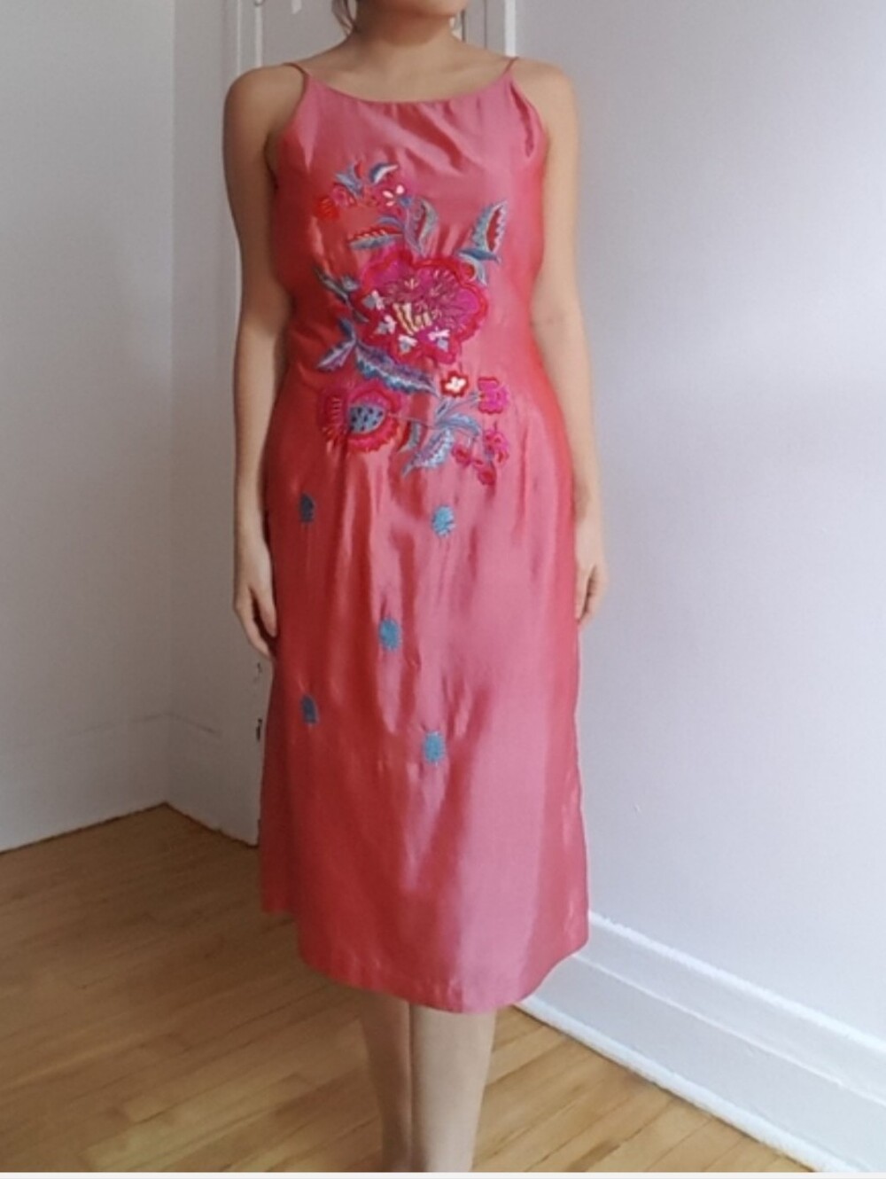 Vintage Free People 100% Silk Midi Slip Dress - Size 7